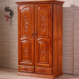 中式家具红木衣柜 花梨木大衣柜 实木大衣橱 卧室储物柜两门柜子