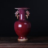 景德镇陶瓷器 钧瓷仿古开片花瓶现代家居客厅装饰工艺品古典摆件