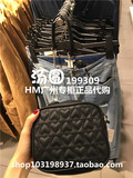 HM H＆M专柜正品代购 15纯黑色爱心仿皮链条单肩包斜跨包mini女包
