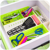 居家家 塑料抽屉收纳整理格 厨房餐具收纳盒 自由分隔橱柜整理盒