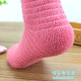 新款宝宝毛巾袜室内地板袜加厚儿童高筒袜纯棉珊瑚绒透气点胶防滑