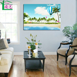现代海景装饰画大海沙滩无框画客厅沙发背挂画卧室壁画版玄关画