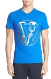 美国代购Versace Jeans男装时尚纯棉V领运动小衫舒适透气短袖T恤