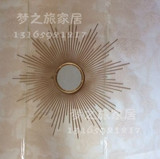 欧式铁艺壁挂壁饰壁景创意铁艺太阳镜圆镜家居墙壁装饰品客厅包邮