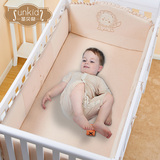 圣贝奇婴儿床围纯棉婴儿床上用品套件夏季宝宝床品四件套彩棉被子