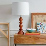 北欧宜家实木古典枣红装饰艺术灯 美式简约书房客厅卧室床头台灯