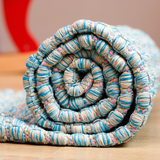 天鹅湖 加厚蓝色棉线编织手工飘窗床边儿童房宝宝爬行地毯地垫