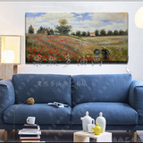 莫奈 罂粟花田 印象派欧式风景客厅卧室办公室装饰画 手绘油画