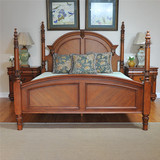 卧房高档欧式实木美式家具维多利亚楸木床架双人床1.8米