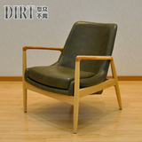 日式田园小户型可拆洗宜家用简约实木布艺沙发咖啡厅椅子单人双人