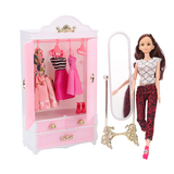 包邮 芭比娃娃甜甜屋 家具配件 娃娃衣柜套装 2313 过家家玩具