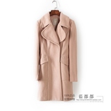MF冬装专柜正品品牌女装米色中长款纯色简约韩版大气大衣 02375