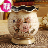 美式田园彩绘陶瓷花瓶欧式特色大气家居装饰品玄关五斗柜摆件包邮