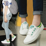 人本运动球鞋明星同款2016春季小白鞋韩版情侣白色帆布鞋平底板鞋