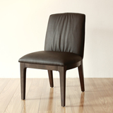 2014新品高端实木头层牛皮真皮布艺橡木餐椅围椅黑白色椅