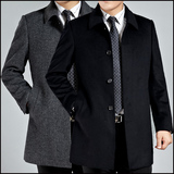 新款秋冬男装羊绒大衣男士中长款羊绒呢子大衣厚款商务中年男外套