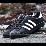 【国内现货】Adidas 三叶草贝壳头板鞋 男士经典黑色休闲鞋B27140