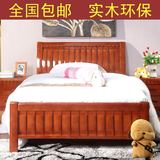 床1米单人床1.35米儿童床原木高箱储物床成人1.5m橡木床1.2米实木