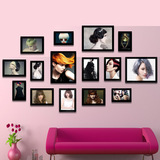 简约个性美发发型15框照片墙时尚理发店创意组合相框装饰画挂画
