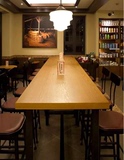 北欧家具长条餐桌酒吧台复古实木会议桌电脑办公桌大型洽谈桌定做
