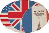 英国美国法国国旗 吧台办公室圆形棉麻椅垫亚麻学生坐垫蒲团包邮