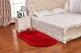 欧式婚房椭圆形弹力丝床边地毯 卧室长条飘窗脚垫进门地垫可定制