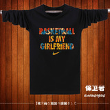 篮球詹姆斯衣服韩版纯棉休闲科比体恤运动圆领印花潮男长袖T恤