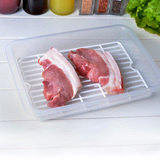 日本进口厨房置物架沥水架塑料收纳架碗架收纳盘冰箱冷藏盒储物盒