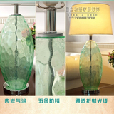 后现代草绿色水晶气泡玻璃台灯大号 酒店 样板房 客厅玻璃台灯