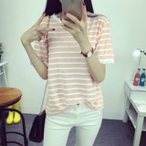 夏季韩国宽松大码学生短袖T恤女韩版小香风波浪花边半袖女装上衣