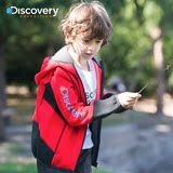 Discovery童装户外2015冬新拼色开衫连帽印花长袖卫衣DAUD90861漩
