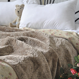 外贸出口 秋冬加厚法兰绒毛毯床垫 绗缝被床盖床单毯子 三色可选