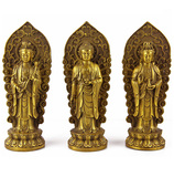 纯铜观音菩萨佛像摆件 阿弥陀佛铜像 大势至菩萨 西方三圣铜观音