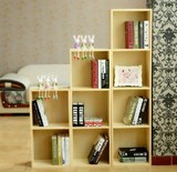 简易实木书柜小型书架置物架创意组合落地儿童储物柜原木收纳柜子