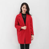 2015冬季新品韩版茧型长袖羊毛呢外套女中长款风衣大衣大码女装