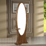 简约现代中式实木穿衣镜全身镜子落地镜壁挂镜多功能 榆木试衣镜
