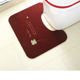 宜家浴室吸水防滑U型地毯卫生间坐便器绣花马桶地垫脚垫内凹垫子