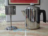 老上海第二代美式不锈钢咖啡壶手冲茶壶奶茶滤压壶摩卡家用保温壶