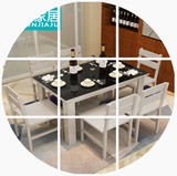 2016组装简约现代长方形组合餐桌椅饭桌户型烤漆餐厅木质餐台快餐