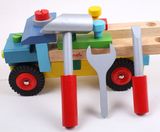 热卖螺母组合玩具木制拆装工程车玩具男孩螺丝玩具汽车拼装组合工