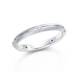 香港正品代购Tiffany女款镶钻戒指 蒂芙尼窄环18K白金镶钻石戒指