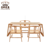 新中式老榆木茶桌椅组合 禅意实木茶台会议桌洽谈桌餐厅茶楼家具