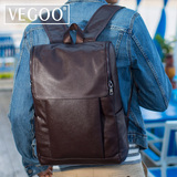 VEGOO魅各 韩版真皮包潮包旅行包背包 男士双肩包电脑包时尚包包