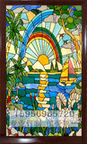 定制蒂凡尼教堂彩色玻璃 手工彩绘艺术 屏风吊顶隔断墙 镶嵌门窗