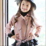 韩国童装2015秋装新款女童皮衣外套韩版儿童大童长袖时尚休闲外套