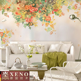 西诺浪漫田园大型壁画 客厅沙发背景墙壁纸卧室墙纸 清新月季