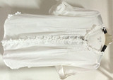 包邮圣迪奥2015夏装新款宽松钩花七分袖白色衬衫女衬衣