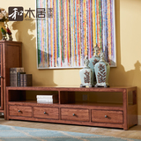 和木居 实木电视柜白橡木地柜1.8米美式简约小户型矮柜客厅家具