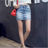 2016夏季女士新款韩版修身牛仔短裙女半身裙显瘦包臀裙百搭一步裙