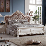 欧式床实木公主床1.8米双人床法式田园婚床高箱储物床白色布艺床
